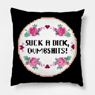 Suck a Dick - Funny Cross Stitch Pillow