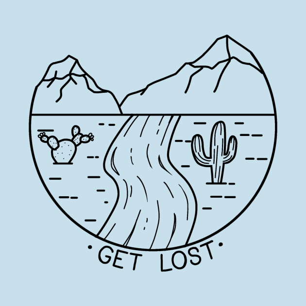 Get Lost Desert Cactus Nature Apparel by Nature Lover Apparel
