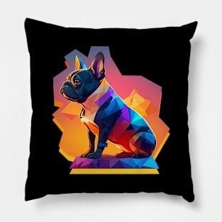 Geometrical Shapes Sunset French Bulldog Pillow