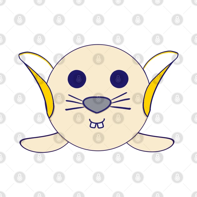 Kawaii Cute Buck Teeth Banana Baby Seal by vystudio