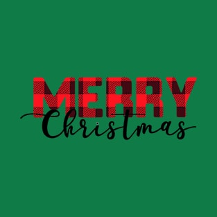 Plaid Merry Chritsmas Gift T-Shirt