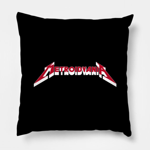 Metroidvania (red ver.) Pillow by refritomix