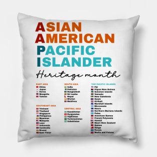 AAPI Flags Asian American and Pacific Islander Countries Heritage Month Pillow