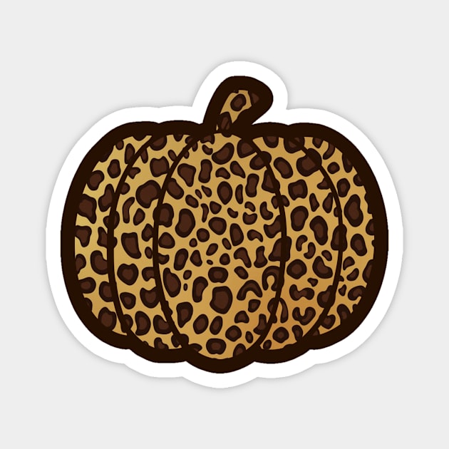 Leopard pumpkin Fall Halloween Magnet by halazidan