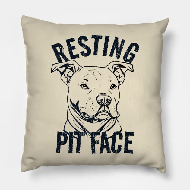 resting pit face - fun pitbull Pillow by SUMAMARU