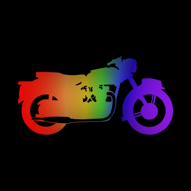 Rainbow Motorcycle Silhouette (Triumph) by MSerido