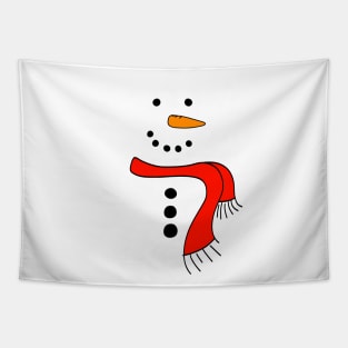 Cute Doodle Snowman with Red Scarf, made by EndlessEmporium Tapestry