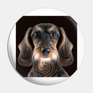 A Fractal Design of A Miniature Wire Hair Dachshund Pin