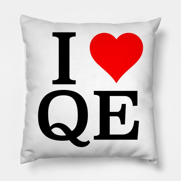 I Heart QE Pillow by investortees