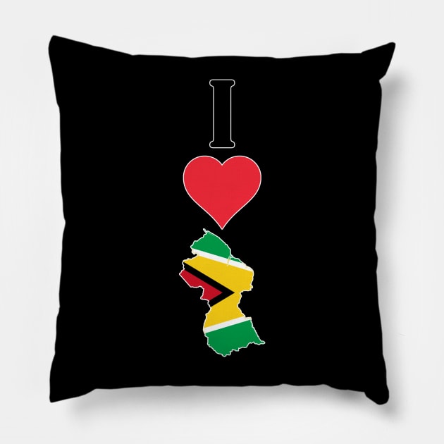 I Heart Guyana Vertical I Love Guyanese National Flag Map Pillow by Sports Stars ⭐⭐⭐⭐⭐