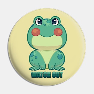 Watch Out Frog Prints Pin