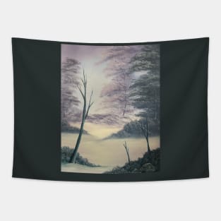 Tranquil Snowy Dawn Tapestry