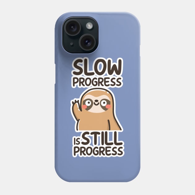 kawaii sloth Phone Case by Sugar Bubbles 