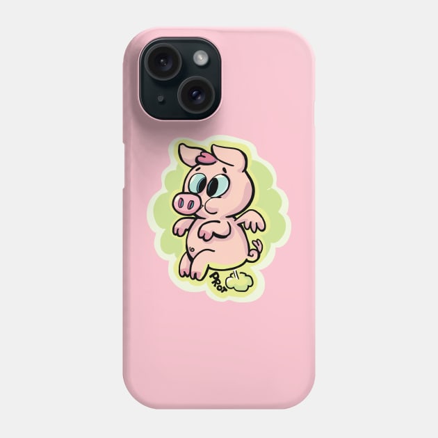 sweet happy flying pig and makes a fart Phone Case by duxpavlic