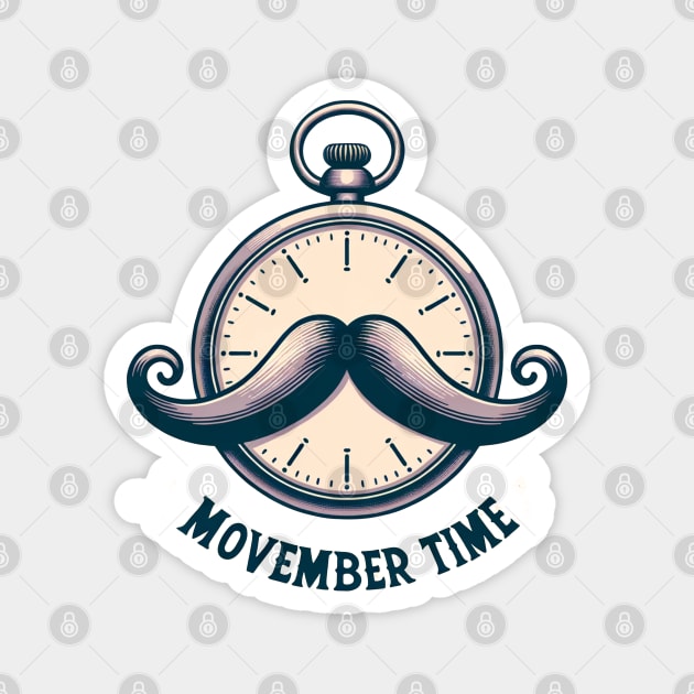 Movember Time Magnet by Retro Travel Design