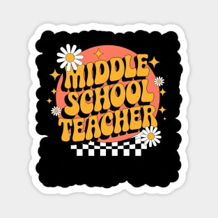 Middle School Teacher Groovy Happy First Day Of School Magnet