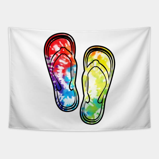 Tie Dye Flip Flops Summer Tapestry by lunamoonart