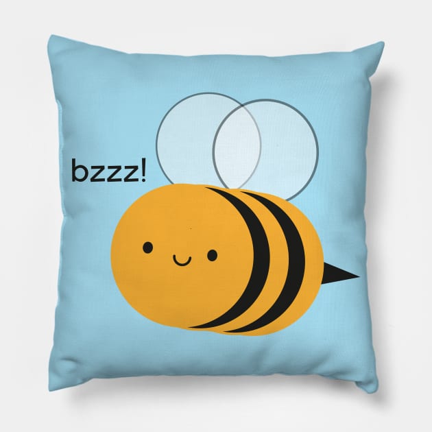 Kawaii Buzzy Bumble Bee Pillow by marcelinesmith