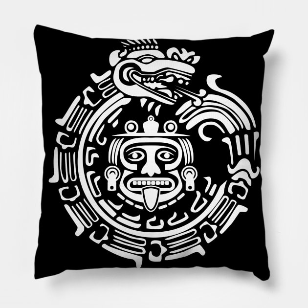 Aztec Quetzalcoatl Pillow by Beltschazar