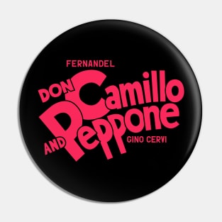 Don Camillo and Peppone Typography Design - Classic Italian Cinema Art Pin