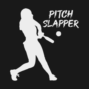 Irreverent Women's Softball Player Batter Pun "Pitch Slapper" T-Shirt