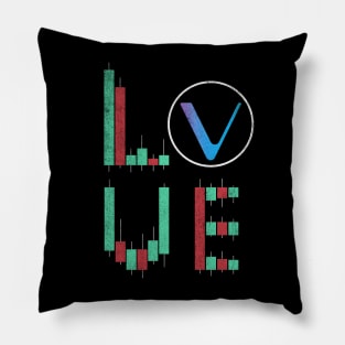 Vintage LOVE Stock Chart Vechain VET Coin Valentine Crypto Token Cryptocurrency Blockchain Wallet Birthday Gift For Men Women Kids Pillow