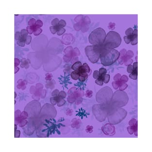 Purple abstract flowers T-Shirt