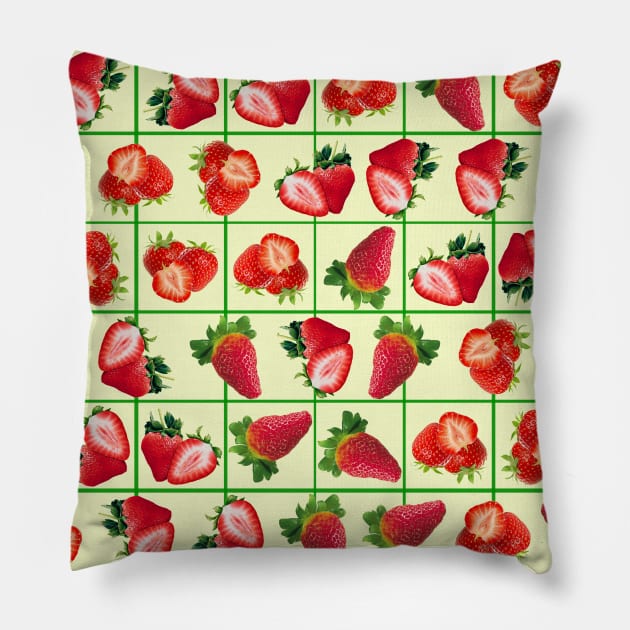 Strawberries pattern Pillow by Gaspar Avila