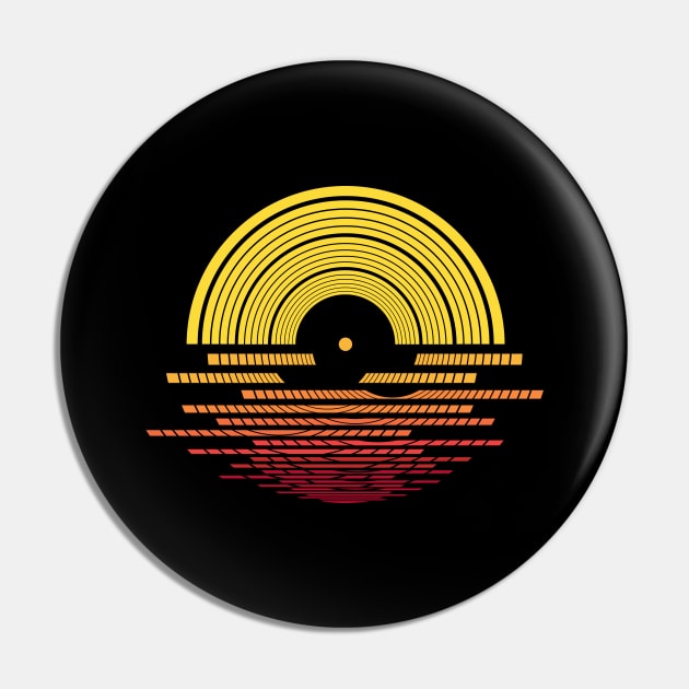 Vinyl Sunset DJ Pin by melostore