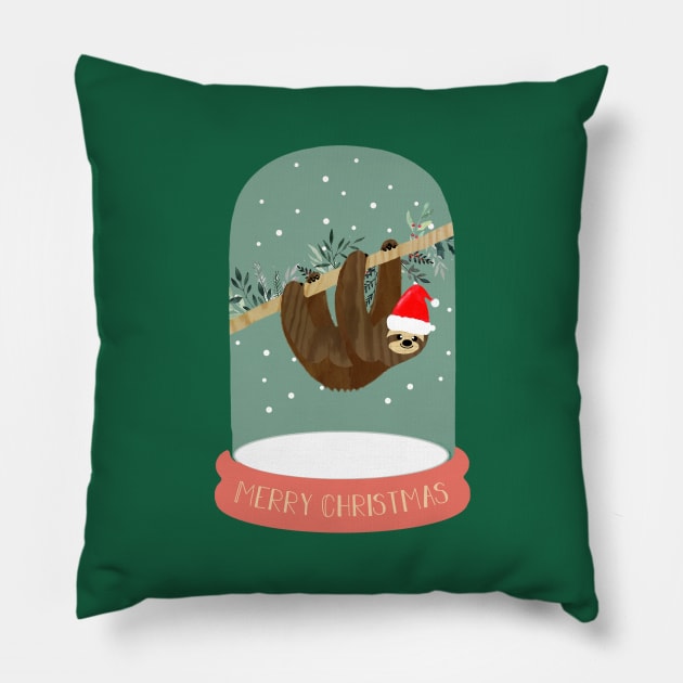 Cute xmas sloth Pillow by GreenNest