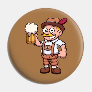 Bavarian Man In Traditional Clothes With Beer Pin