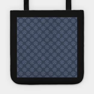 Light Blue Stone Pentagrams Tote