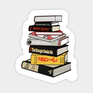 True Crime Book Pile Art Magnet
