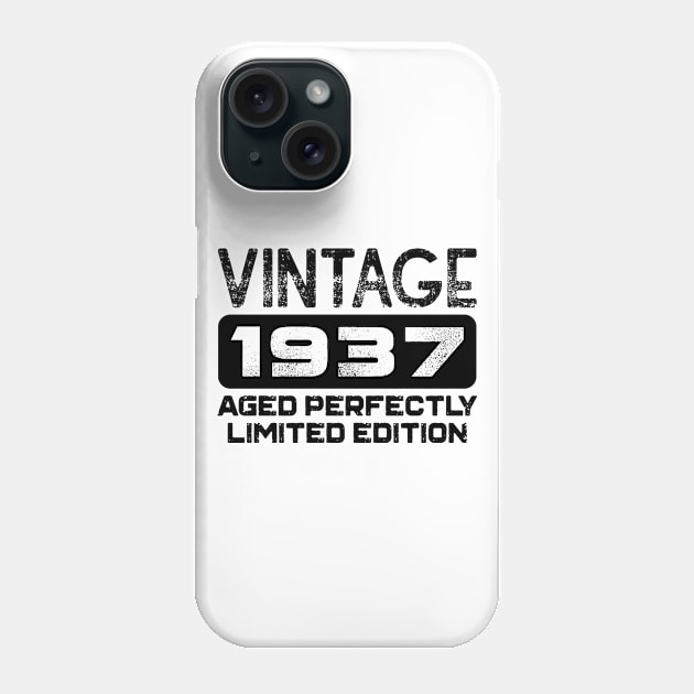 Birthday Gift Vintage 1937 Aged Perfectly Phone Case by colorsplash