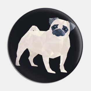 Polygon Pug Dogs Pin