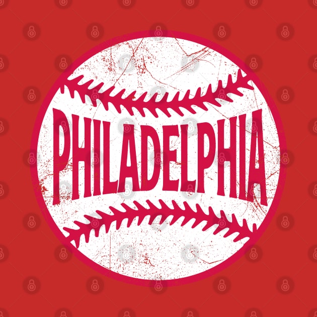 Philadelphia Retro Baseball - Red by KFig21