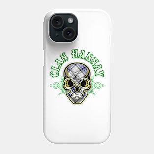 Scottish Clan Hannay Tartan Celtic Skull Phone Case