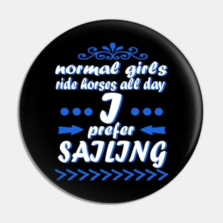 Sailing girl sailing boat saying captain Pin