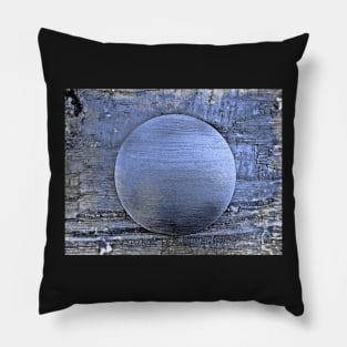 Round Textured "Wooden" Composition In Blue. Blue Dots Pattern. Pillow