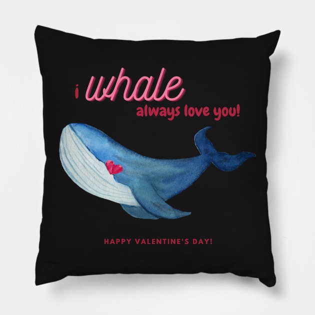 Whale Valentine Pillow by metanoiias