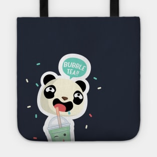 Bubble Tea Panda Boba Tea Funny Cute Animal Design Tote