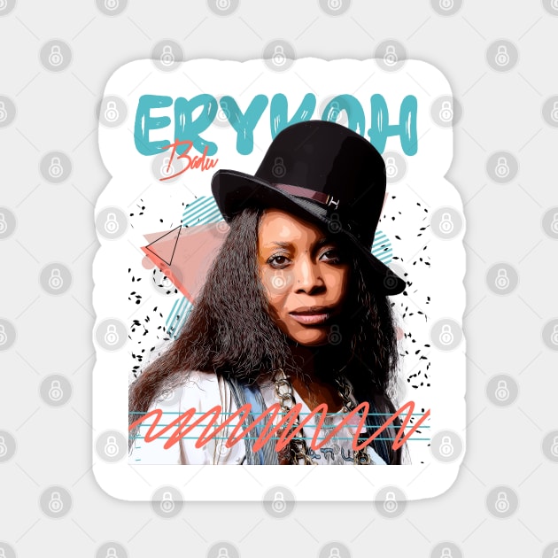 Retro Vintage Erykah Badu Fan ART Design Magnet by Nandin Putri