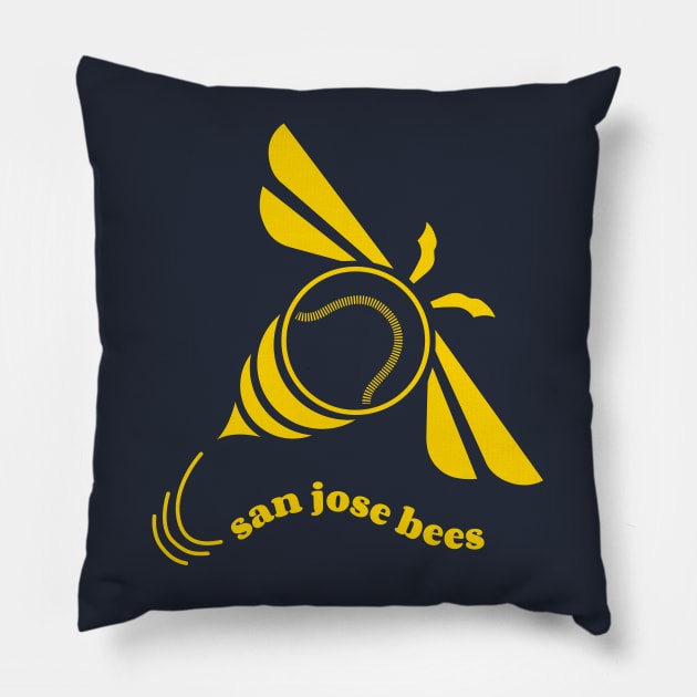 Defunct San Jose Bees Baseball 1962 Pillow by LocalZonly