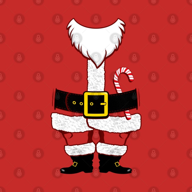 Mini Santa Claus Costume with Christmas Beard and Candy Cane T-Shirt by ChattanoogaTshirt