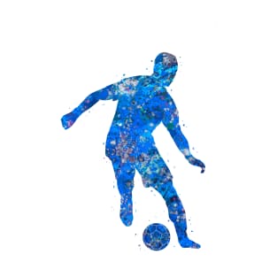 Soccer player blue art T-Shirt