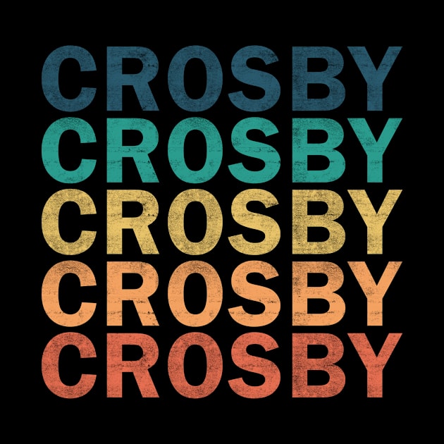 Crosby Name T Shirt - Crosby Vintage Retro Name Gift Item Tee by henrietacharthadfield