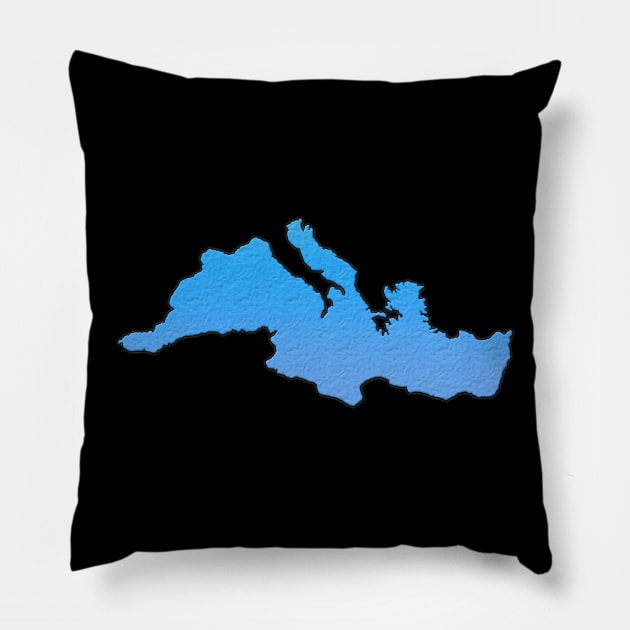 Mediterranean Sea Outline Pillow by gorff