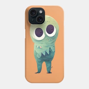 Cute Green Googly-Eyed Monster Phone Case