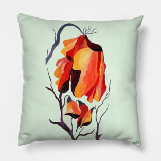 Watercolor Artwork Exotic Tropical Orchid Pillow