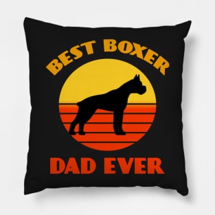 Best Boxer Dog Dad Ever Father's Day Dog puppy Lover Cute Sunser Retro Funny Pillow